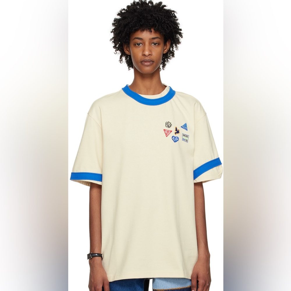 ADERERROR Blue  Patch T-shirt Size M